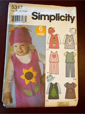 Simplicity 5317A for Toddlers’ Jumper, Tops, Pants, and Hat